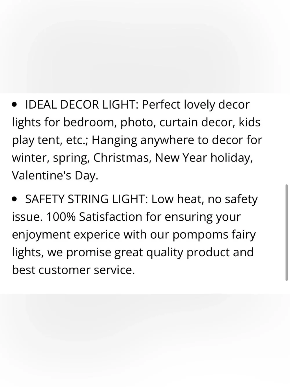 Room Accent Lighting Decor - 20 Fairy String Lights with Pom Poms